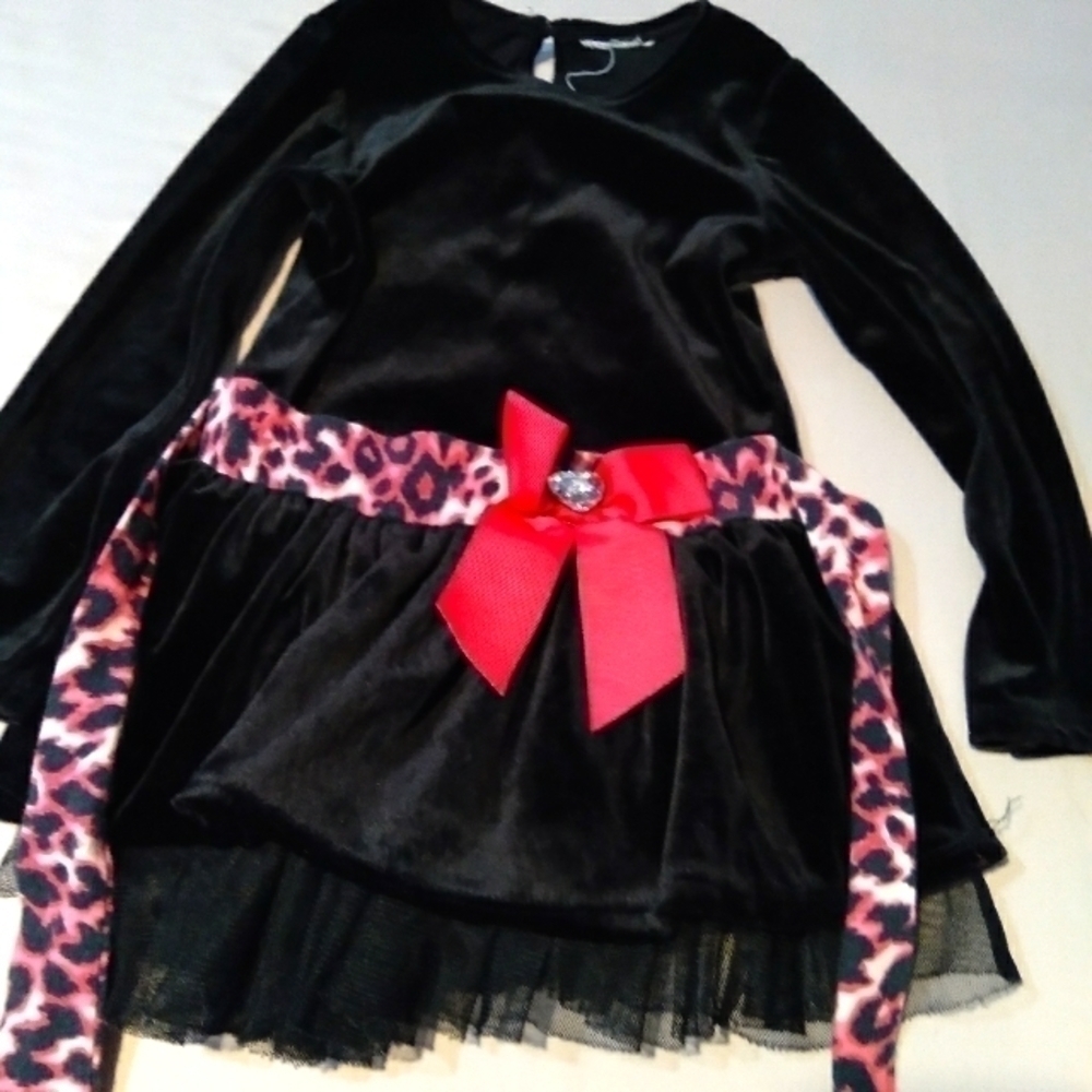 𝅺girls long sleeve velour dress. Size 5.